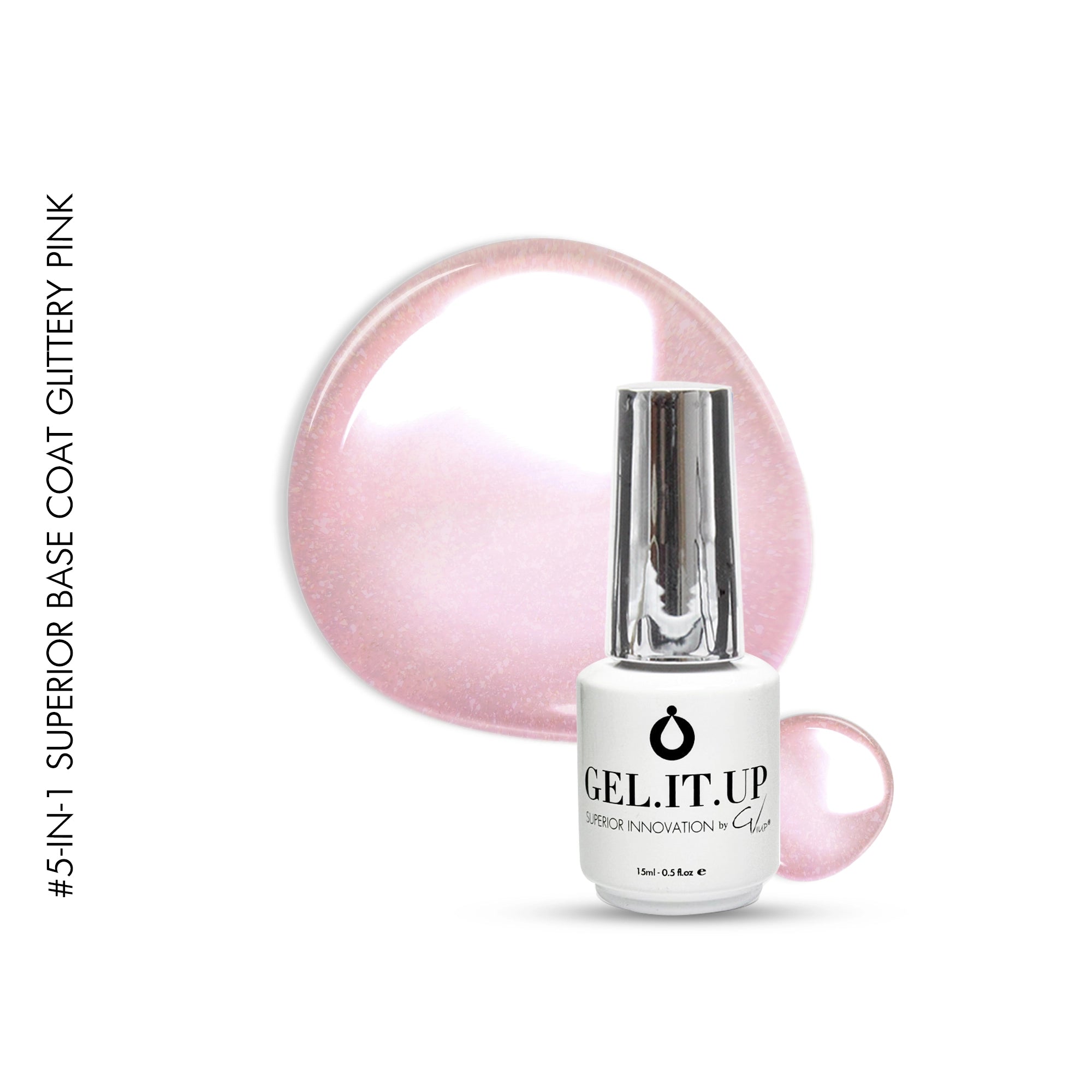 5-IN-1 Superior Base 15ml Glittery Pink -HTF