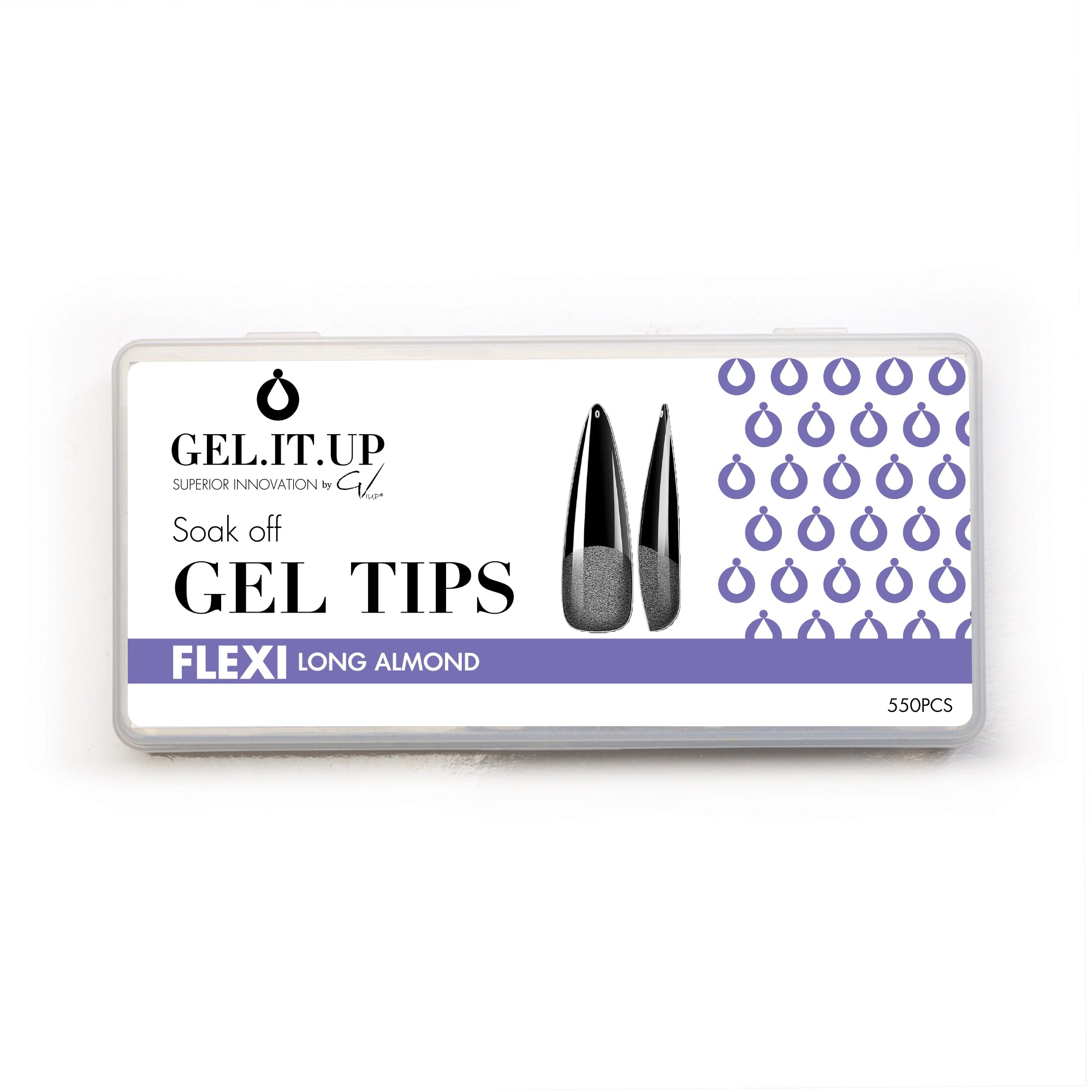 FLEXI Soak Off Nail Tips Long Almond -2025