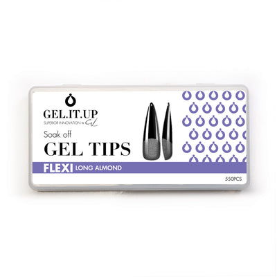 FLEXI Soak Off Nail Tips Long Almond -2025