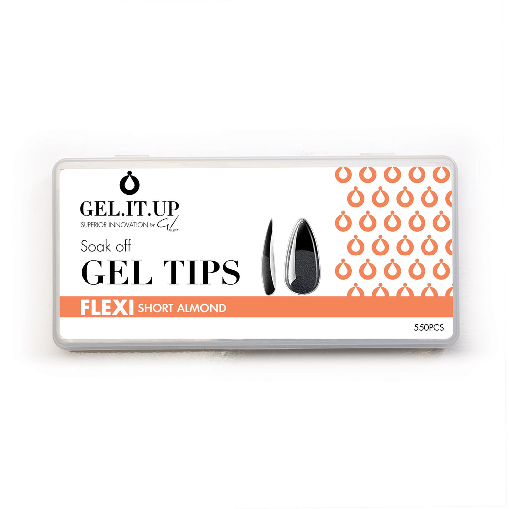 FLEXI Soak Off Nail Tips Short Almond -2025