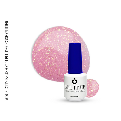 Brush on Builder Gel Rose Glitter 15ml -HTF