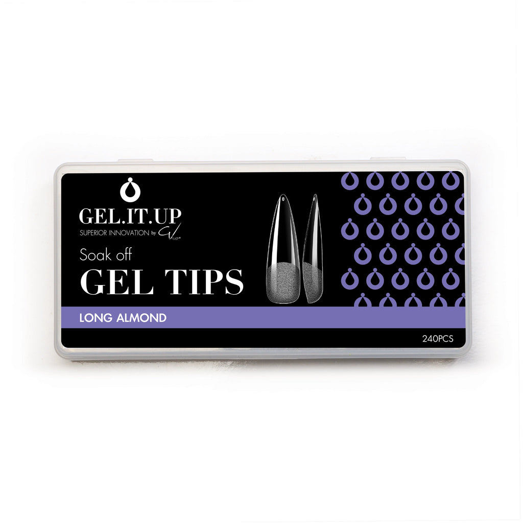 SOAK OFF GEL TIPS LONG ALMOND