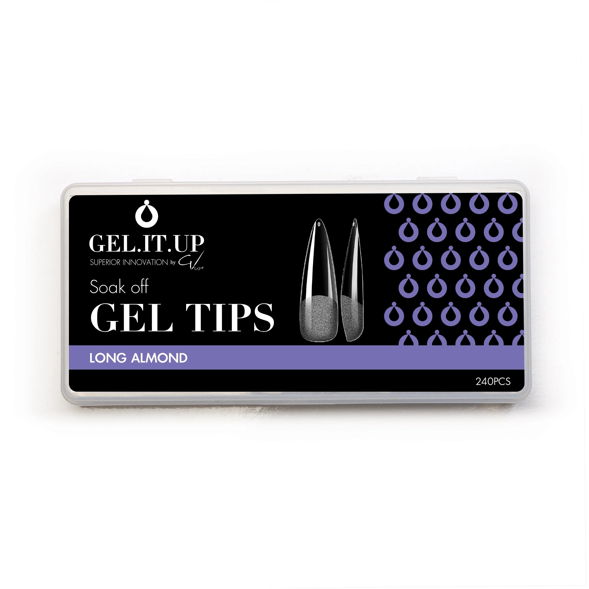 SOAK OFF GEL TIPS LONG ALMOND