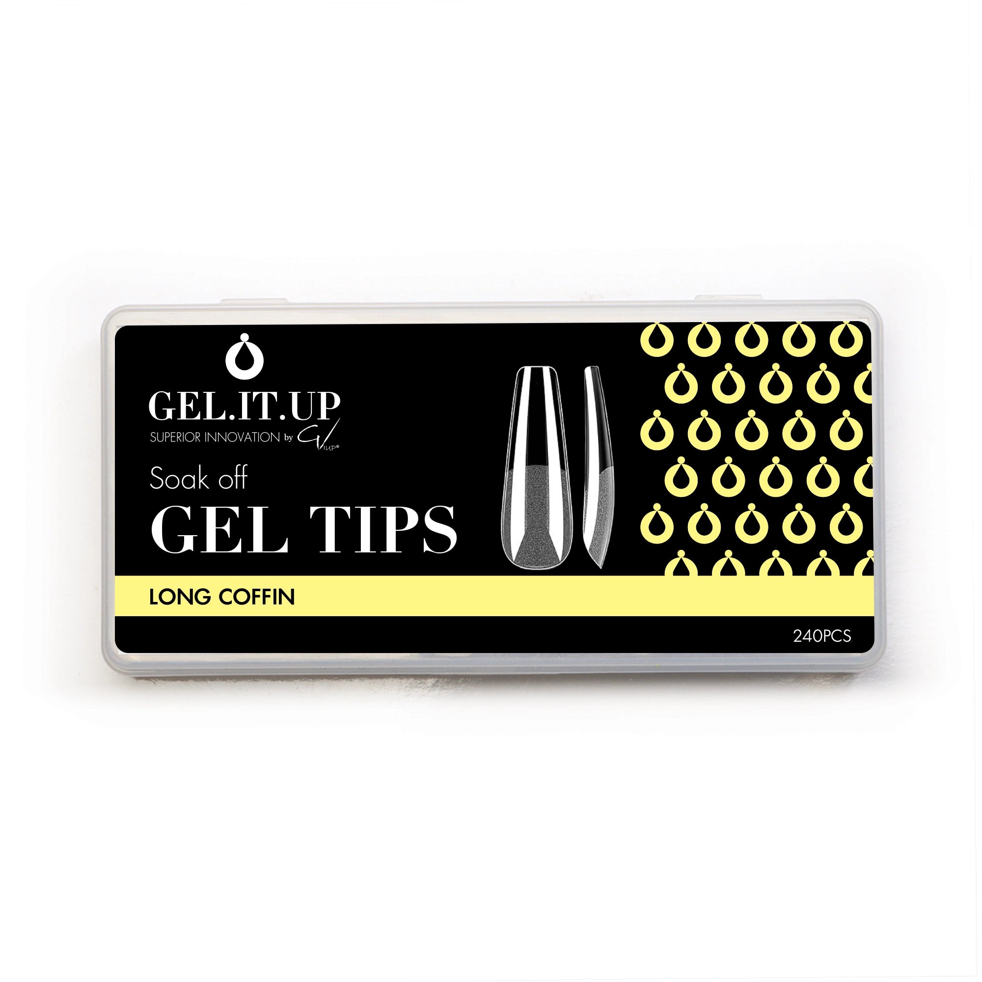 SOAK OFF GEL TIPS LONG COFFIN