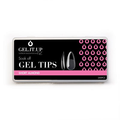 SOAK OFF GEL TIPS SHORT ALMOND