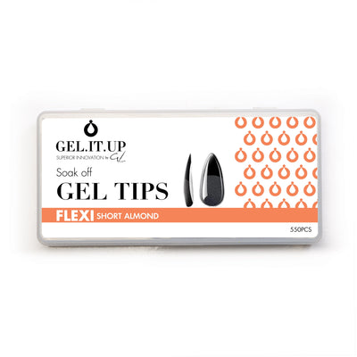 FLEXI Soak Off Nail Tips Short Almond -2025