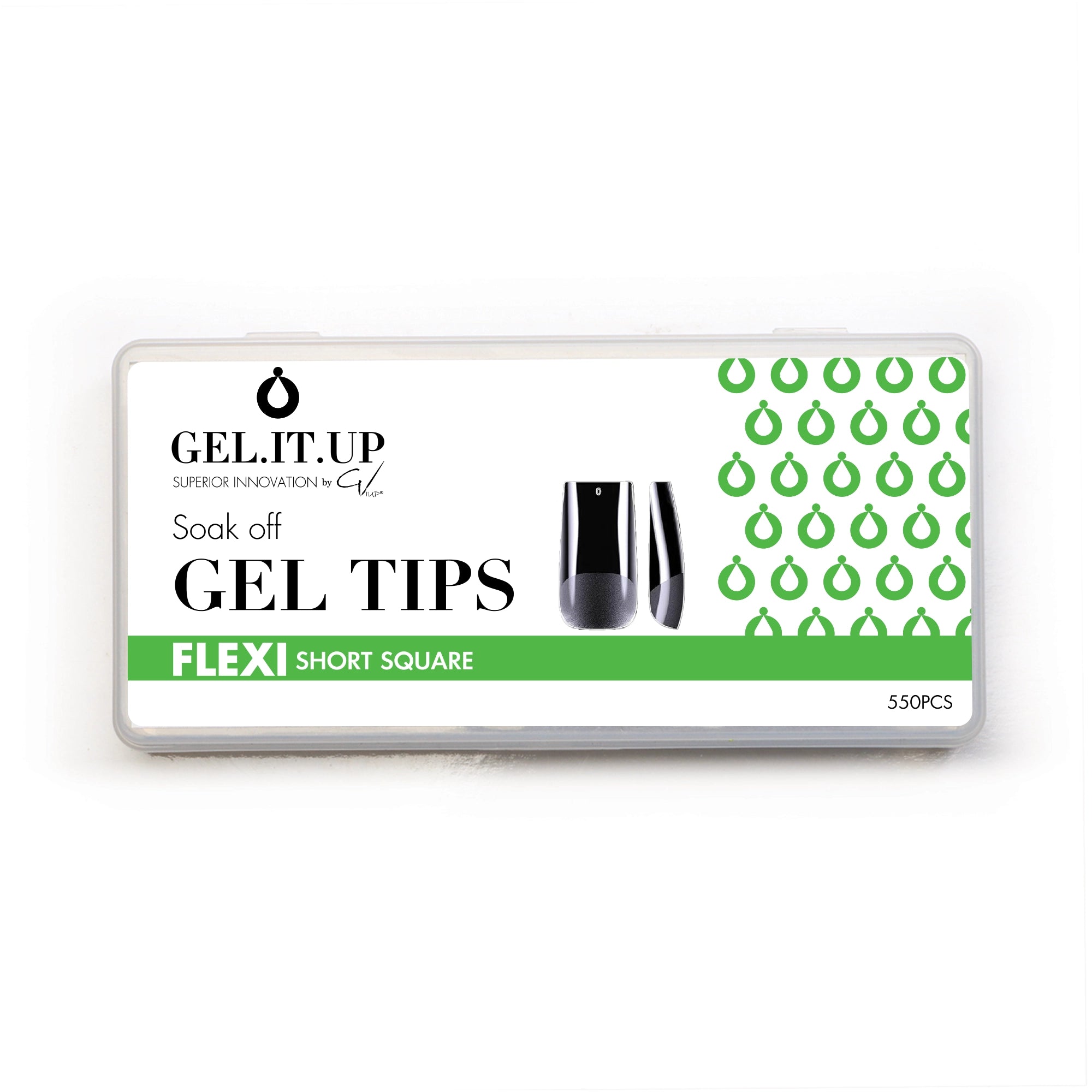 FLEXI Soak Off Nail Tips Medium Square -2025