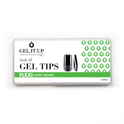 FLEXI Soak Off Nail Tips Medium Square -2025